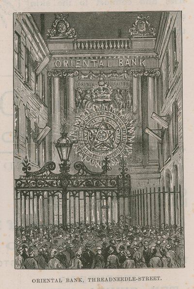 Illuminations Adorning the Oriental Bank on Threadneedle Street by English School