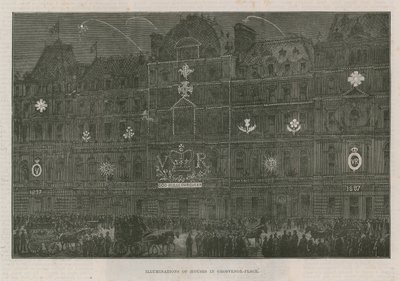 Illuminations on Houses in Grosvenor Place by English School