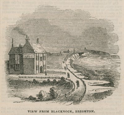 Illustration depicting the landslip in Brighton by English School