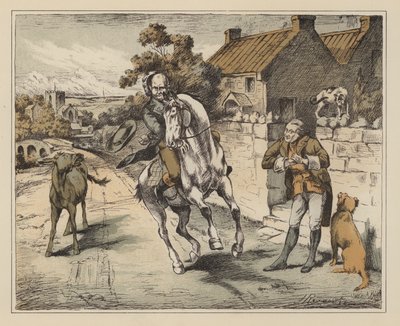 Illustration for The Diverting History of John Gilpin by William Cowper by English School