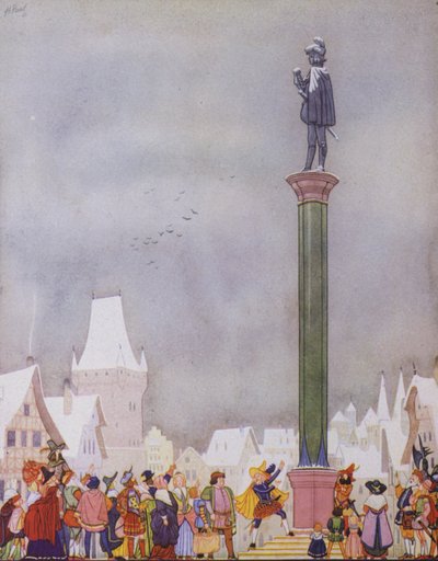 Illustration for The Happy Prince by Oscar Wilde by English School