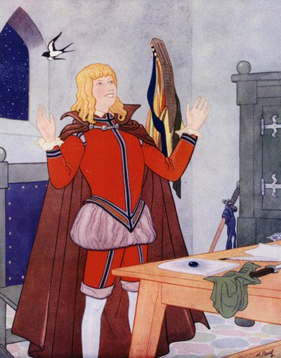 Illustration for The Happy Prince by Oscar Wilde by English School