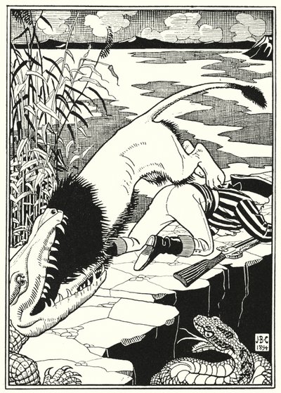 Illustration for the Adventures of Baron Munchausen by English School