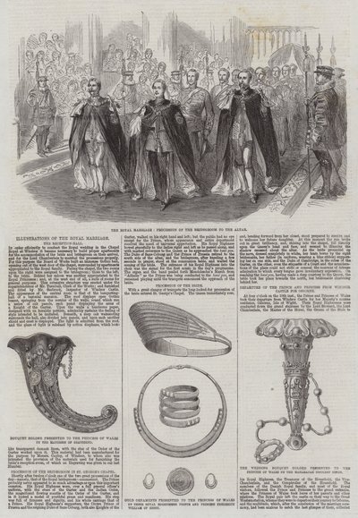 Illustrations of the Royal Marriage, the Reception-Hall by English School