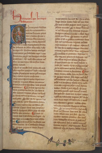 Image of King Ine from Statutes of England, Cotton Manuscript Claudius D II by English School