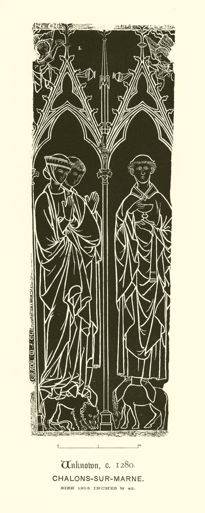 Incised Slab (engraving) by English School