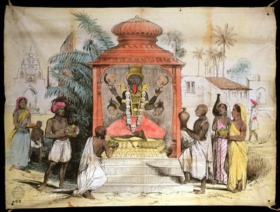 India, Figure and worship of Kali by English School