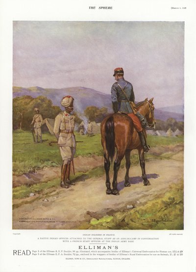 Indian Soldiers in France, World War I by English School