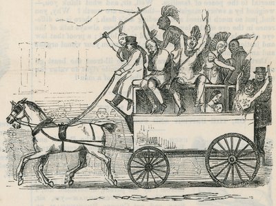 Indians from the Ojibbeway tribe in a London bus by English School