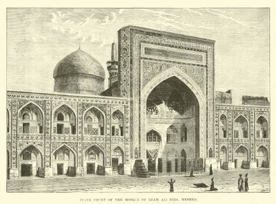 Inner court of the Mosque of Imam Ali Riza, Meshed by English School