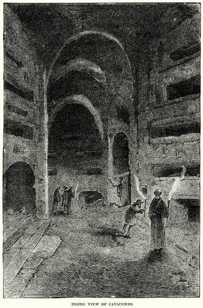Inside View of Catacombs by English School