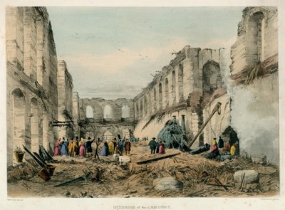 Interior of Armoury, Tower of London Fire, 1841 by English School