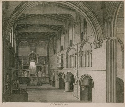 Interior of Church of St Bartholomew the Great by English School