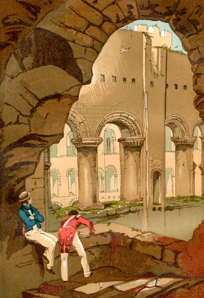 Interior of Rochester Castle, Rochester, Kent, South East England, from Old England: A Pictorial Museum, published 1847 by English School