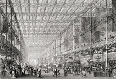 Interior of The Great Industrial Exhibition of 1851 in Hyde Park from Cyclopaedia of Useful Arts & Manufactures, edited by Charles Tomlinson, c.1880s by English School