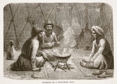 Interior of a Turcoman Tent, illustration from Cassell