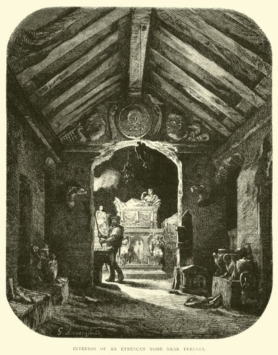 Interior of an Etruscan Tomb near Perugia by English School
