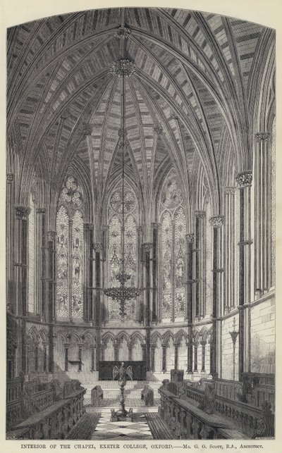 Interior of the Chapel, Exeter College, Oxford by English School