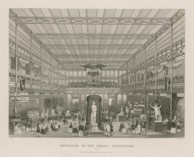 Interior of the Great Exhibition, 1851, American Department (East End) by English School