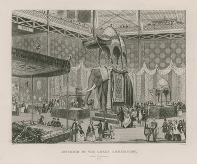 Interior of the Great Exhibition, 1851, Indian Department by English School