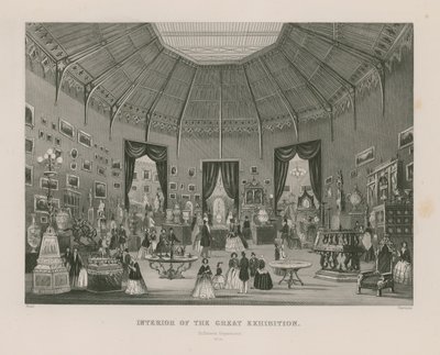 Interior of the Great Exhibition, 1851, Zollverein Department by English School