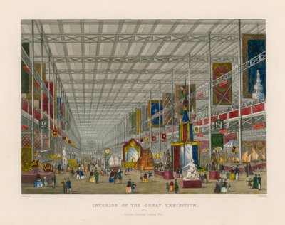 Interior of the Great Exhibition, from the transept looking west by English School