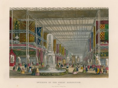 Interior of the Great Exhibition, from transept looking east by English School