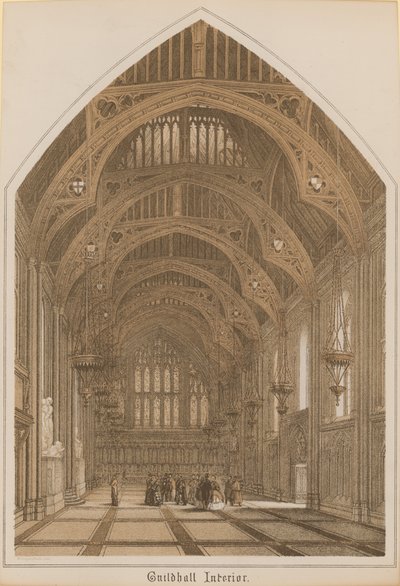 Interior of the Guildhall, London by English School