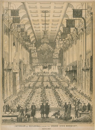 Interior of the Guildhall During the Grand Civic Banquet, 9 November 1837 by English School