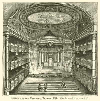 Interior of the Haymarket Theatre, 1821 by English School