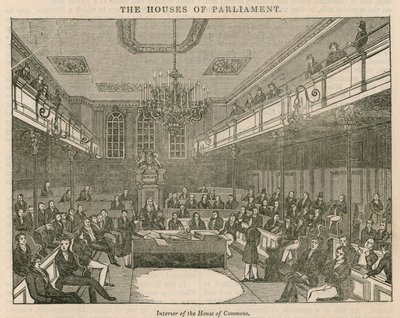 Interior of the House of Commons, Westminster, London by English School