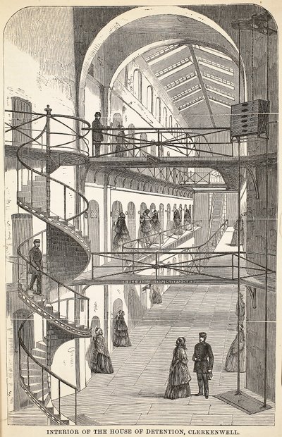 Interior of the House of Detention, Clerkenwell, illustration from The Criminal Prisons of London and Scenes from Prison Life by Henry Mayhew and John Binny, pub. 1862 by English School