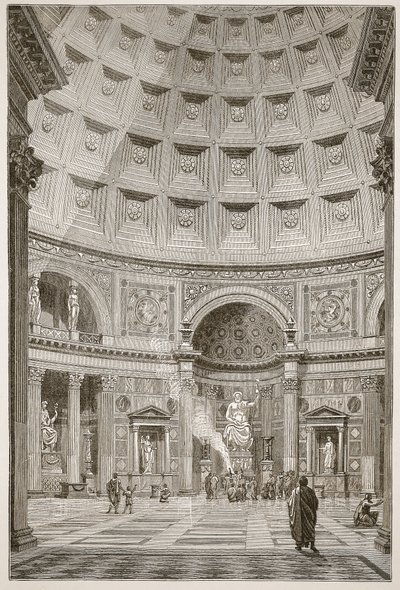 Interior of the Pantheon at Rome (restored) by English School