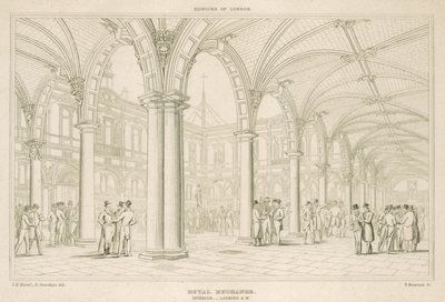 Interior of the Royal Exchange, London, Looking South West by English School
