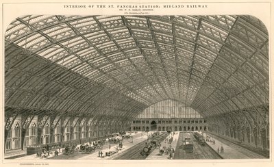 Interior of the St Pancras Railway Station - Midland Railway by English School