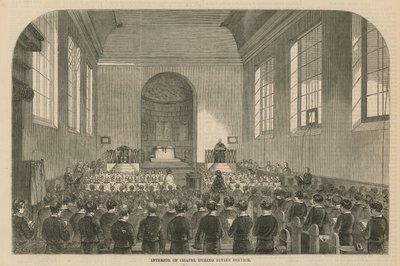 Interior of the Chapel During Divine Service by English School