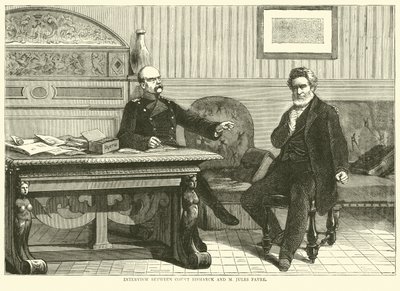 Interview between Count Bismarck and M Jules Favre, September 1870 by English School