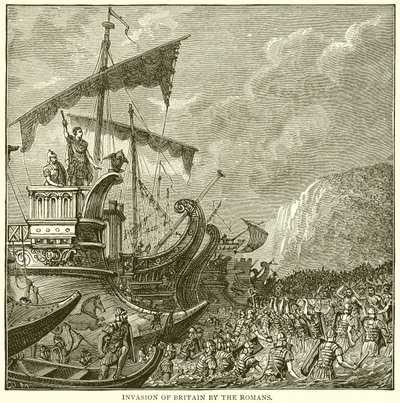 Invasion of Britain by the Romans by English School