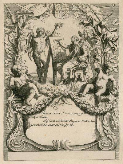 Invitation by the Society of Painters to the Painter Stayners Hall by English School