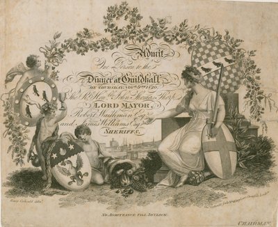 Invitation to a Banquet at the Guildhall, London, on 9 November 1820 by English School