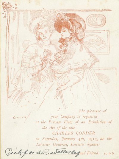 Invitation to an Exhibition of Work by Charles Conder by English School