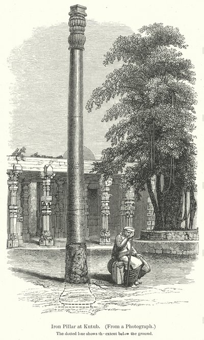 Iron Pillar at Kutub by English School