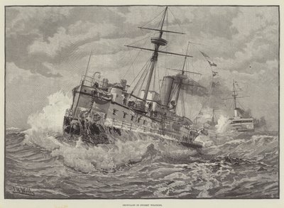 Ironclads in Stormy Weather by English School