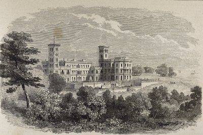 Isle of Wight. Osborne House, the summer residence of Queen Victoria. Illustration of 1880 by English School