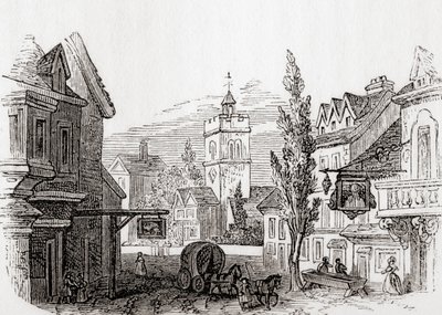 Islington, Greater London, England in 1760, from Old England: A Pictorial Museum, Published 1847 by English School
