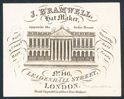 J Bramwell, hat maker by English School