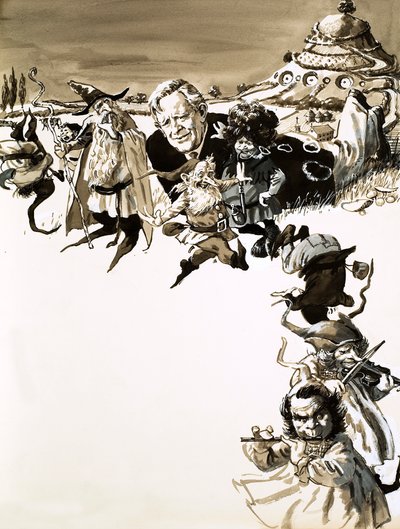 J. R. R. Tolkien and characters from Lord of the Rings by English School