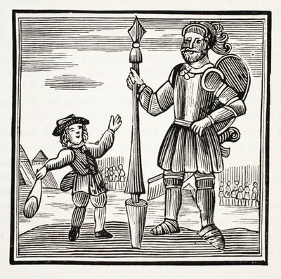 Jack and the Giant, illustration from Chap-books of the Eighteenth Century by John Ashton, pub. 1882 by English School