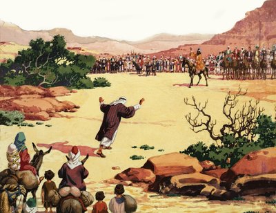 Jacob meeting his brother Esau by English School