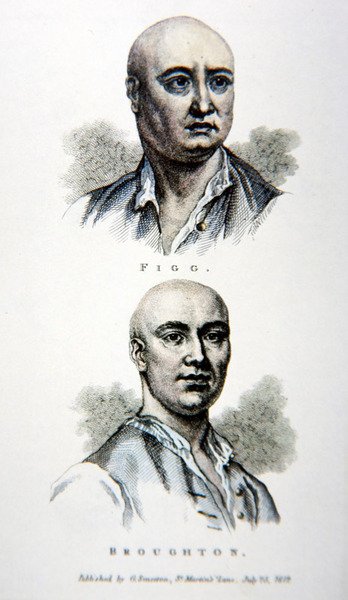 James Figg and Jack Broughton, from a print published in 1812 by English School